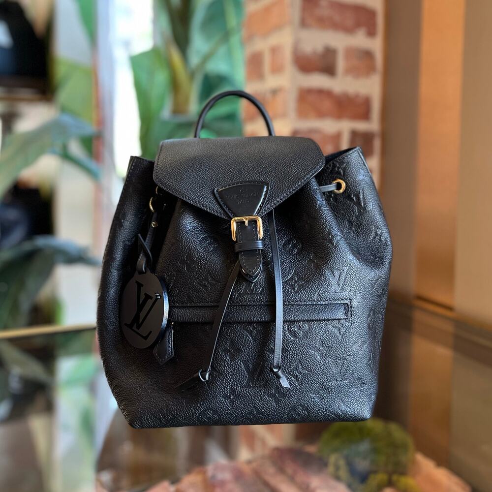 LOUIS VUITTON Montsouris Black Monogram Empreinte Leather Backpack